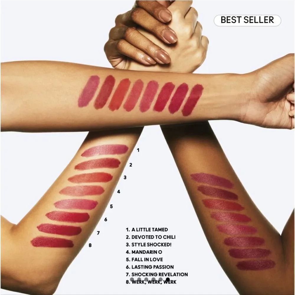 New MAC POWDER KISS LIPSTICK IN 316 Devoted To Chili